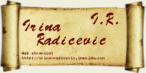 Irina Radičević vizit kartica